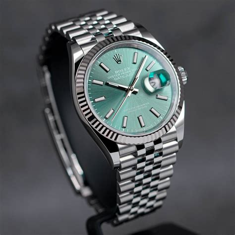 rolex datejust 36mm mint green.